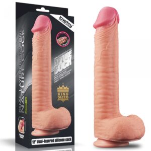 12 Dual Layered Platinum Silicone Cock