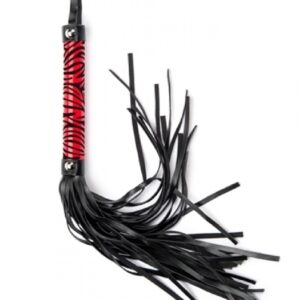Red Small Leopard Flogger – Czerwony Flogger z Motywem Panterki do Zmysłowej Gry Wstępnej
