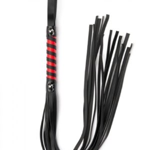 Black Red Long Stripe Flogger – Czarno-Czerwony Flogger BDSM z Długimi Rzemieniami