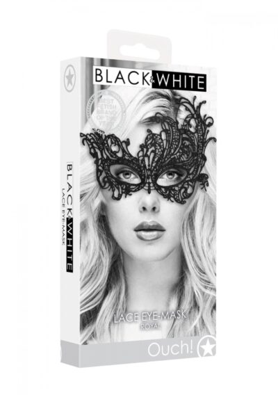 Maska OUCH! Royal Black Lace - Tajemnicza i uwodzicielska maska erotyczna