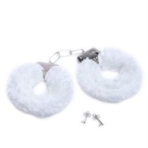 Love Cuffs White – Białe kajdanki z miękkim futerkiem do zmysłowych zabaw