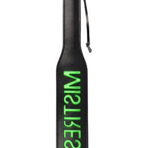 Mistress Paddle Glow in the Dark – Czarna Paletka z Neonowozielonym Świecącym Wzorem