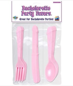 B.P. Pecker Party Utensils   Pink