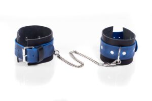 Cuffs Crazy Horse Blue – Skórzane Kajdanki na Nadgarstki (Rozmiar Big)