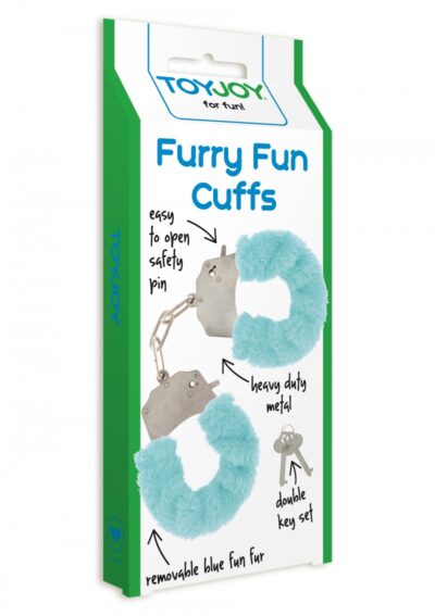 Furry Fun Cuffs Aqua – Niebiesko-turkusowe kajdanki z miękkim futerkiem do zmysłowych zabaw