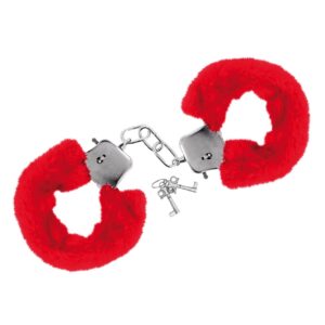 Red Wrist Handcuffs – Czerwone Kajdanki na Nadgarstki z Futerkiem