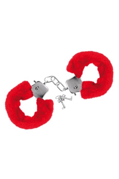 Red Wrist Handcuffs – Czerwone Kajdanki na Nadgarstki z Futerkiem