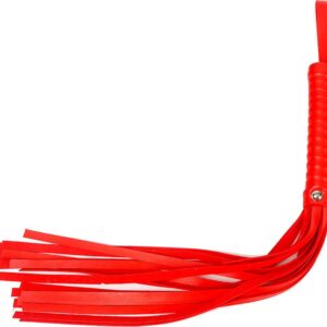 Fetish Fever Whip Red – Czerwony Pejcz Aksamitny do Zmysłowej Gry Wstępnej