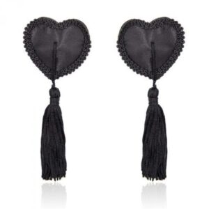Bielizna Heart Nipples Tassels BLACK