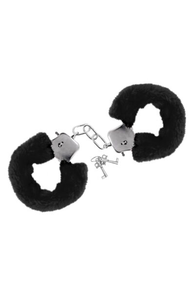 Black Wrist Handcuffs – Czarne Kajdanki na Nadgarstki z Futerkiem