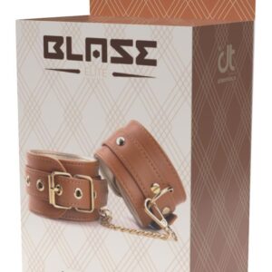 Blaze Elite Ankle Cuffs Cognac Vegan Leather – Luksusowe kajdanki na kostki z wegańskiej skóry