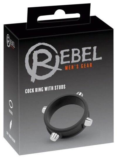 Czarny Cock Ring with Studs - intensyfikacja przyjemności w stylowy sposób!