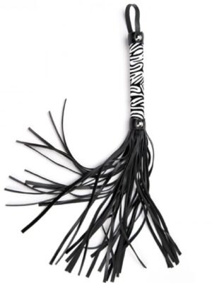 White Small Leopard Flogger – Biały Flogger z Motywem Panterki do Zmysłowej Gry Wstępnej