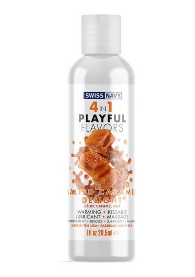 4 In 1 Lubricant with Salted Caramel Delight Flavor   1 fl oz / 30 ml