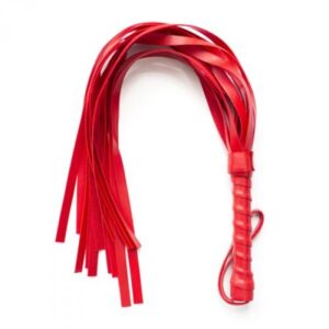 Pejcz Frusta a Frange Squash Whip Red – Czerwony Pejcz BDSM z Miękką Rączką