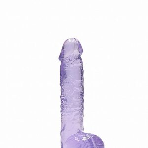 6 / 15 cm Realistic Dildo With Balls   Purple