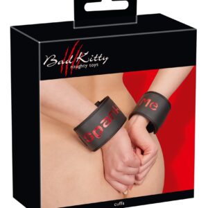 Bad Kitty Cuffs Spank Me – Kajdanki z napisem „Spank Me” | Akcesoria BDSM