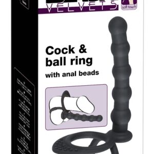 Pierścień penisa/jądra z analnym dildo - Podwójna przyjemność dla intensywnych doznań!
