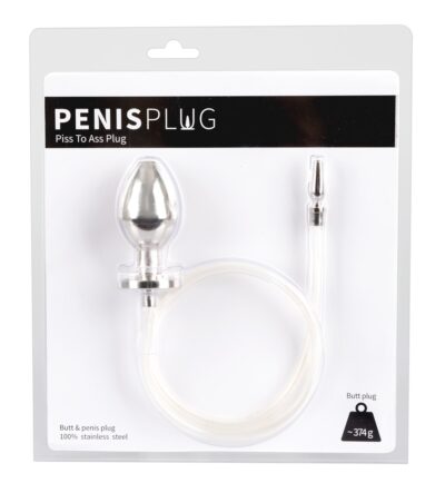 Ekskluzywny zestaw BDSM z korkiem analnym i penis plugiem – stal/silikon