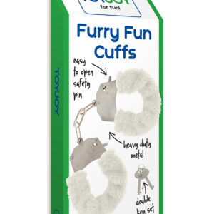Furry Fun Cuffs White – Białe kajdanki z miękkim futerkiem do zabaw erotycznych