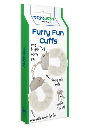 Furry Fun Cuffs White – Białe kajdanki z miękkim futerkiem do zabaw erotycznych