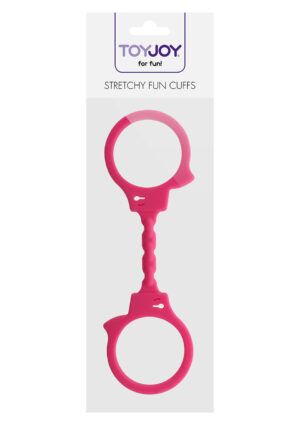 Stretchy Fun Cuffs Pink – Elastyczne różowe kajdanki z silikonu do zmysłowych zabaw