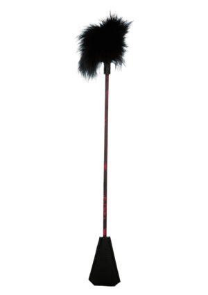 Scandal Feather Crop Black – Bat z Piórkiem do Gry Wstępnej i BDSM