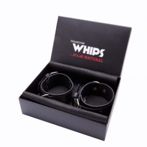 Kajdanki WHIPS – Męskie Soft Czarne ze Skóry Naturalnej