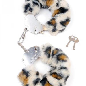 Fetish B-Series Furry Cuffs Leopard – Kajdanki z Futerkiem w Panterkę