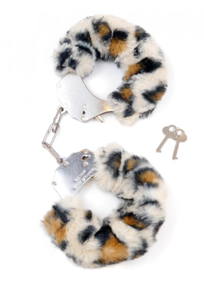 Fetish B-Series Furry Cuffs Leopard – Kajdanki z Futerkiem w Panterkę