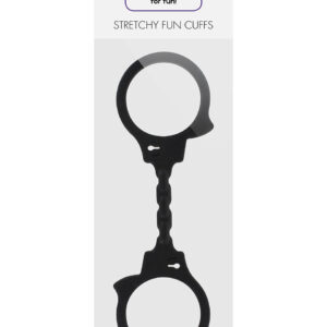 Stretchy Fun Cuffs Black – Elastyczne czarne kajdanki z silikonu do zmysłowych zabaw