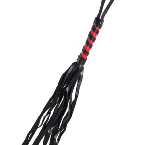 Anonymo Flogger PU Leather Black – Kompaktowy Czarny Pejcz z Ekoskóry