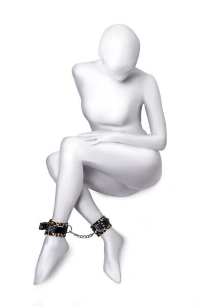 Anonymo Handcuffs PU Leather Print 27 cm – Kajdanki z ekoskóry w zwierzęcy wzór | Akcesoria BDSM