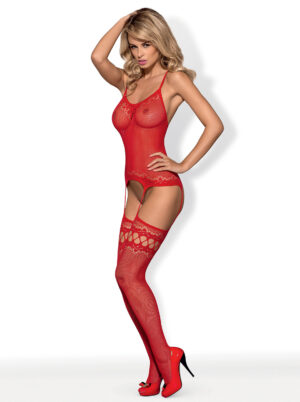 Bielizna Bodystocking F214 czerwony  S/M/L