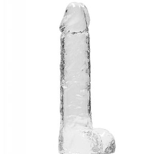 8 / 20 cm Realistic Dildo With Balls   Transparent