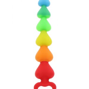 Koraliki analne Rainbow Heart Beads - Ekscytująca przyjemność w subtelnej tęczy