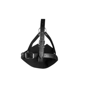 Head Harness with Mouth Cover and Solid Ball Gag   Black - obrazek 7