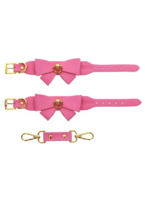 Ankle Cuffs Set Pink – Różowe kajdanki na kostki z miękkim wykończeniem - obrazek 8