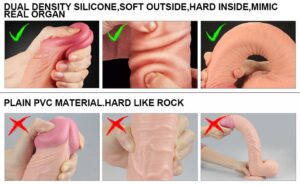 12 Dual Layered Platinum Silicone Cock - obrazek 14