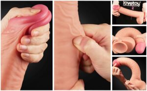 12 Dual Layered Platinum Silicone Cock - obrazek 15
