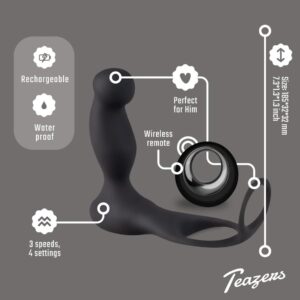 Teazers Cock & Ball Ring Prostate Vibrator - Mocna i ekscytująca stymulacja! - obrazek 15