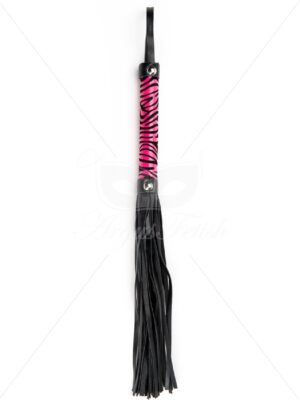 Purple Small Leopard Flogger – Fioletowy Flogger z Motywem Panterki do Zmysłowej Gry Wstępnej - obrazek 2