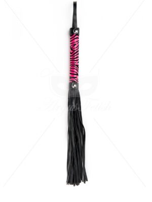 Pink Small Leopard Flogger – Różowy Flogger z Motywem Panterki do Zmysłowej Gry Wstępnej - obrazek 2