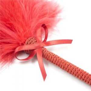 Pejcz Soft Skin Duster Rosso – Czerwony Piórkowy Tickler - obrazek 2