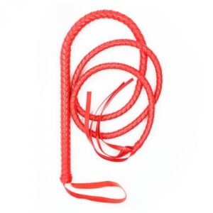 Pejcz Frusta Indy Flog Whip Red – Czerwony Flogger z Wegańskiej Skóry - obrazek 2