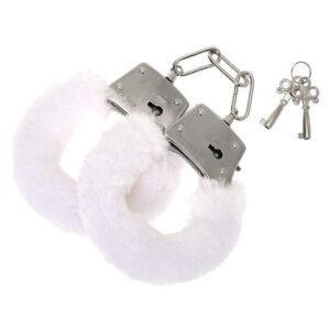 Love Cuffs White – Białe kajdanki z miękkim futerkiem do zmysłowych zabaw - obrazek 2