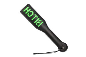 Bitch Paddle Glow in the Dark – Czarna Paletka z Neonowozielonym Świecącym Napisem - obrazek 2