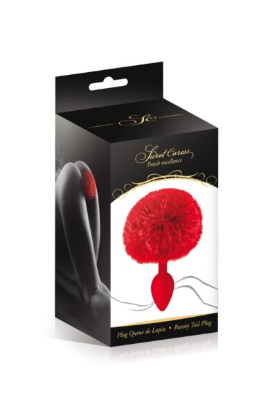 Czerwony plug analny z futrzanym pomponem - Luksus i fantazja dla wyjątkowych doznań! - obrazek 2