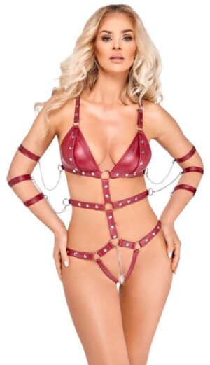 Bad Kitty Strap Body red XL - obrazek 2