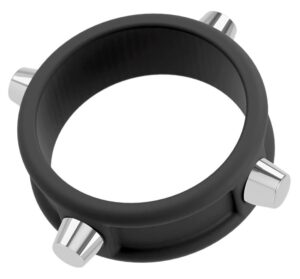 Czarny Cock Ring with Studs - intensyfikacja przyjemności w stylowy sposób! - obrazek 2